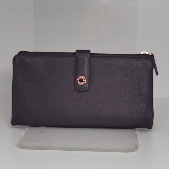 Radley London Bi-Fold Leather Wallet Grey Snap Closure/Zip - Picture 1 of 10